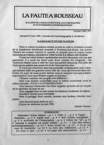 Bulletin n° 1 - APA