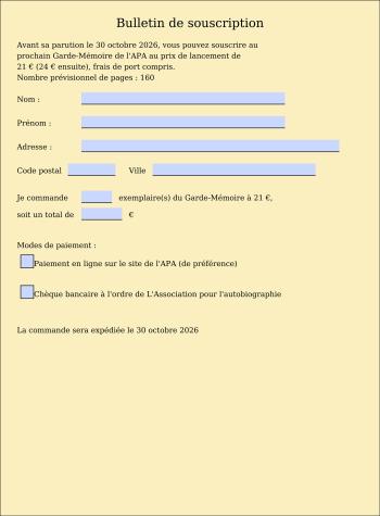 Bulletin souscription GM 25